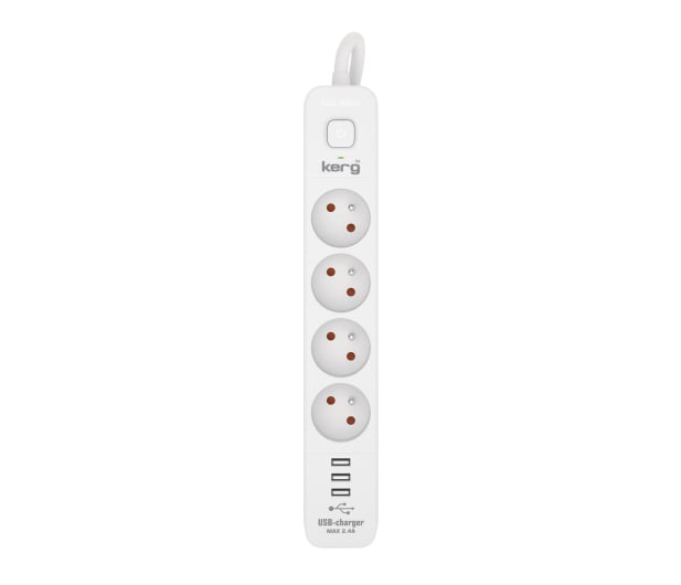 HSK DATA KERG z wyłącznikiem 4 gniazda, 3xUSB, 16A, 1,5m - 1317931 - zdjęcie